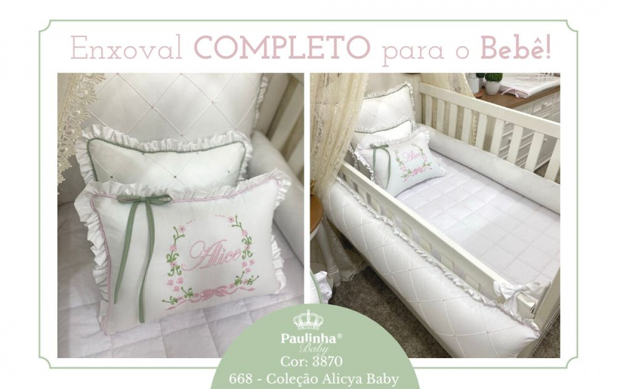 Alicya Baby Rosa e Verde Malva 200 Fios