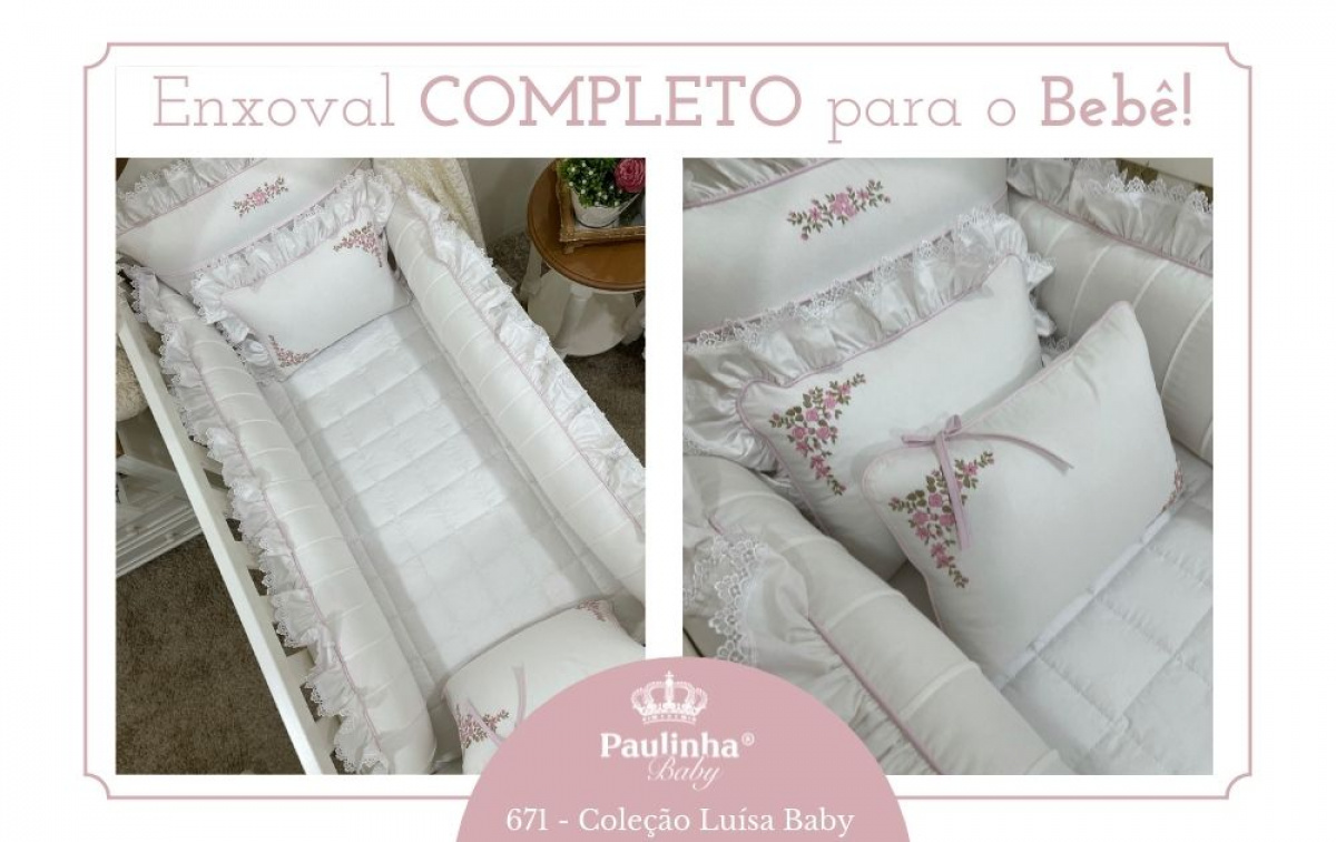 Luísa Baby Branco e Rosê 200 Fios