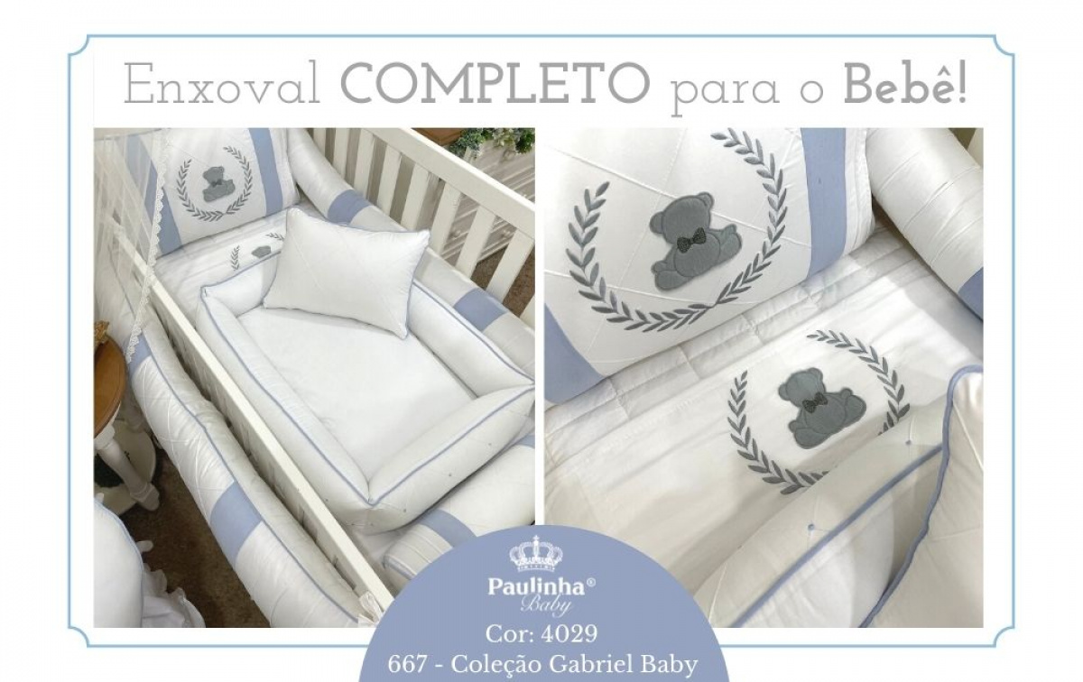 Gabriel Baby Ursinho Azul Chambre 200 Fios