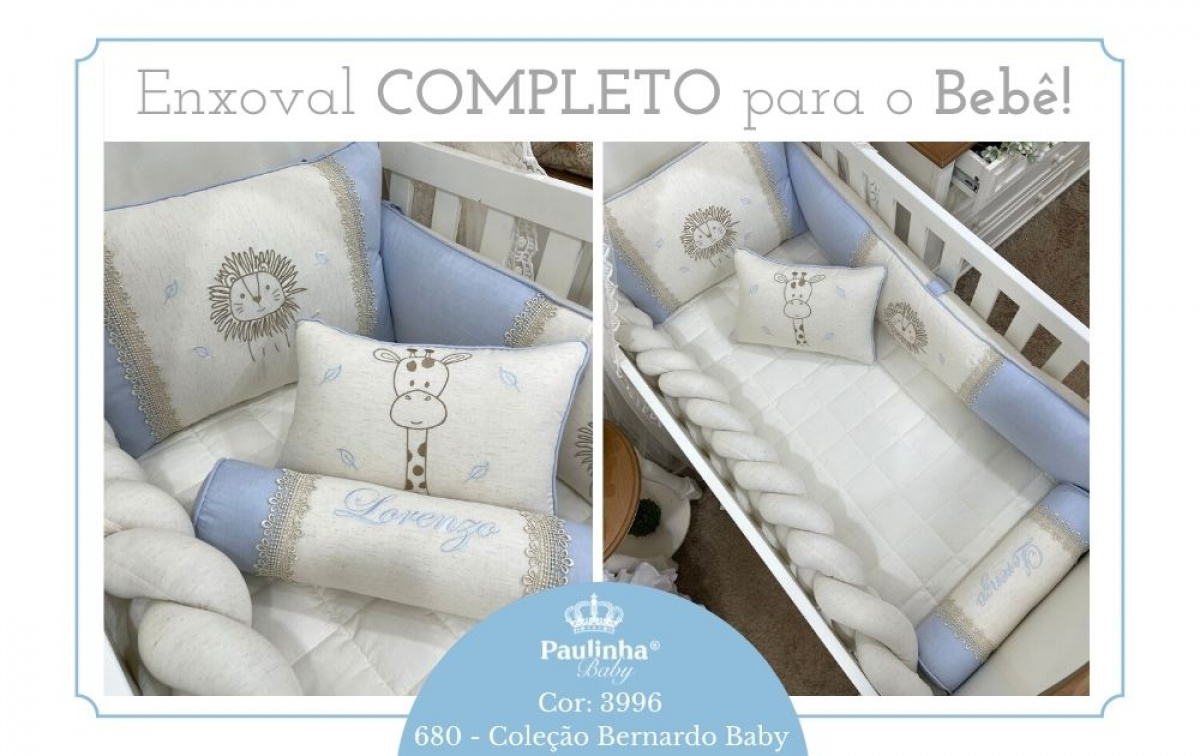 Bernardo Baby Linho e Azul Chambrê 200 Fios