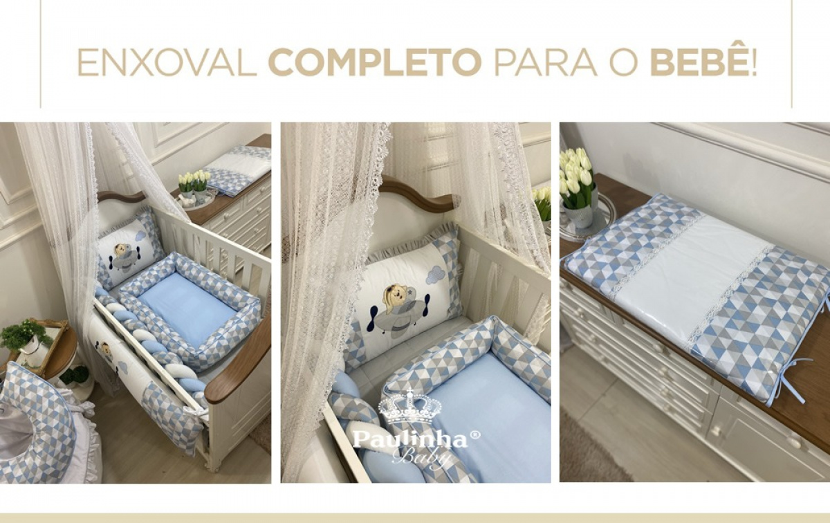 Baby Mix Triângulo Azul e Cinza