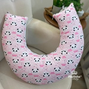 Almofada de Amamentação Ursinha Panda Rosa Poá