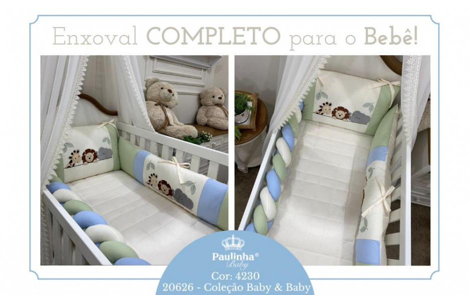 Baby & Baby - Bichinhos Baby Azul e Malva 140 Fios