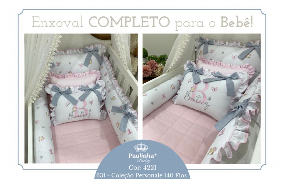 Personale Baby 140 Fios Branco e Rosa