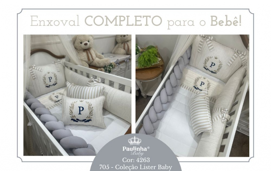 Lister Baby Cinza Caqui 200 Fios
