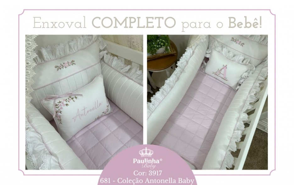 Antonella Baby Branco e Rosa 200 Fios