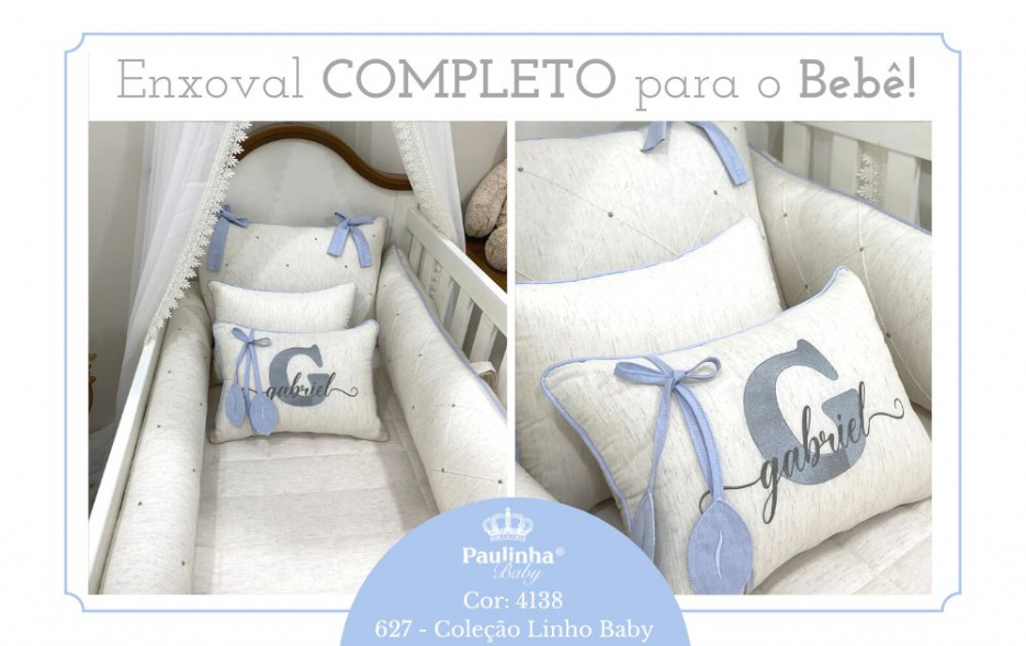 Linho Baby Azul Bebê 200 Fios