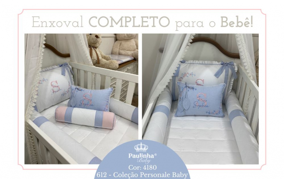 Personale Baby Azul Chambre e Rose 200 Fios