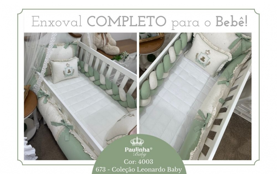 Leonardo Baby Linho & Verde Malva Ursinho 200 Fios