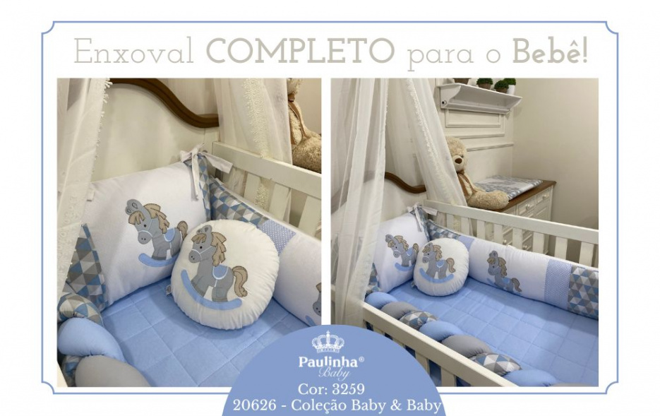 Baby & Baby - Cavalinho Triangulo Azul BB 140 Fios
