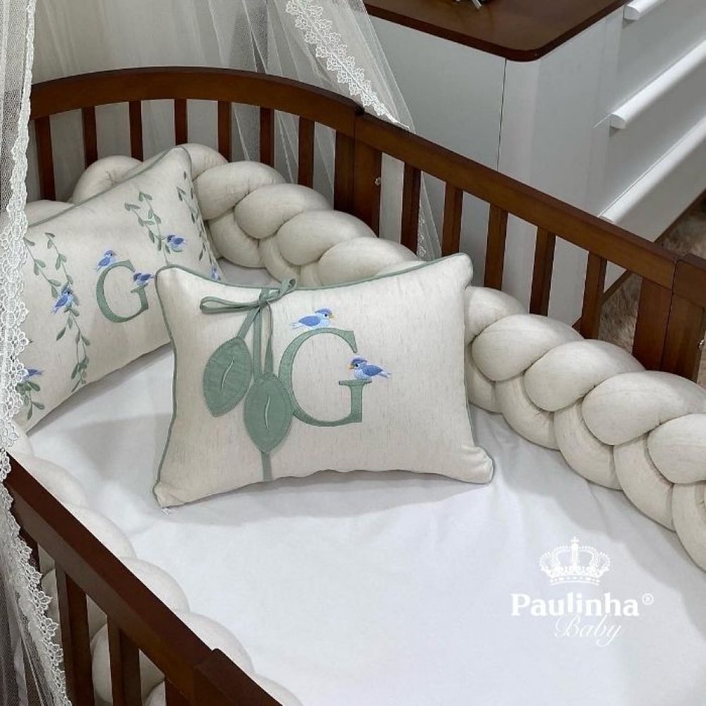 Almofada Personalizada Passarinhos Azul Baby