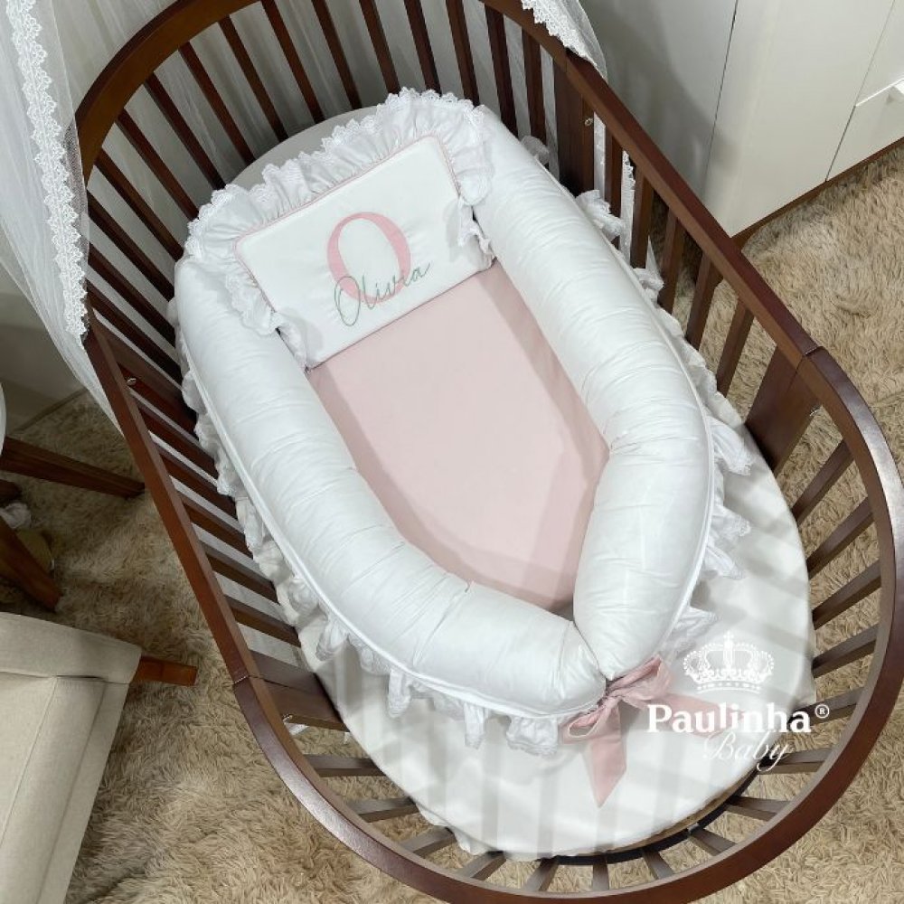 Ninho Baby 02 peças Branco Rose 200 Fios