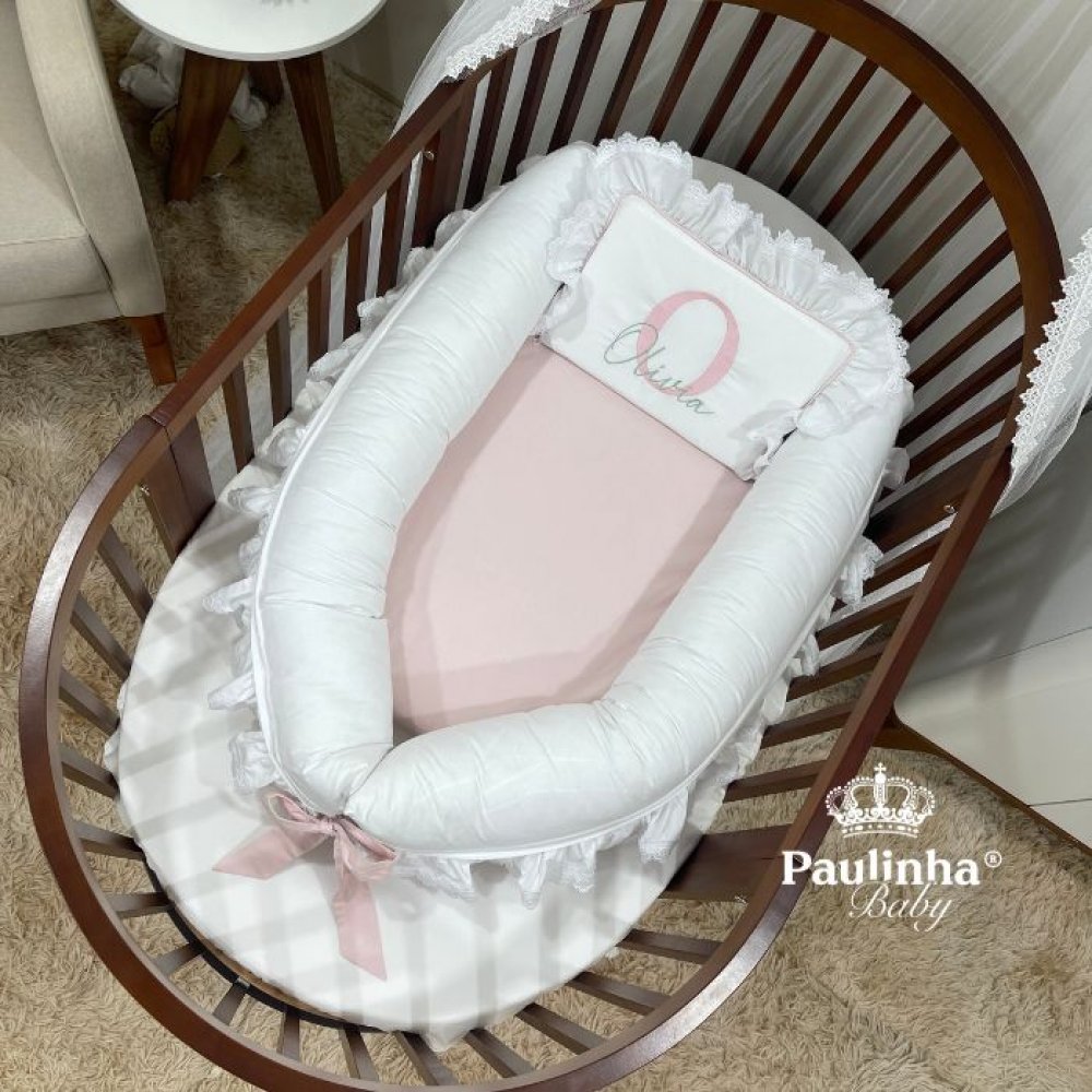 Ninho Baby 02 peças Branco Rose 200 Fios