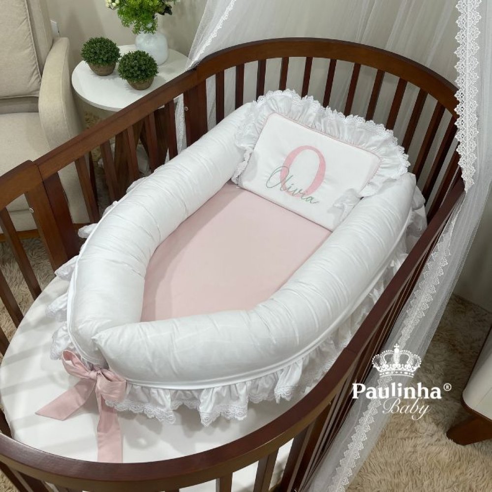 Ninho Baby 02 peças Branco Rose 200 Fios