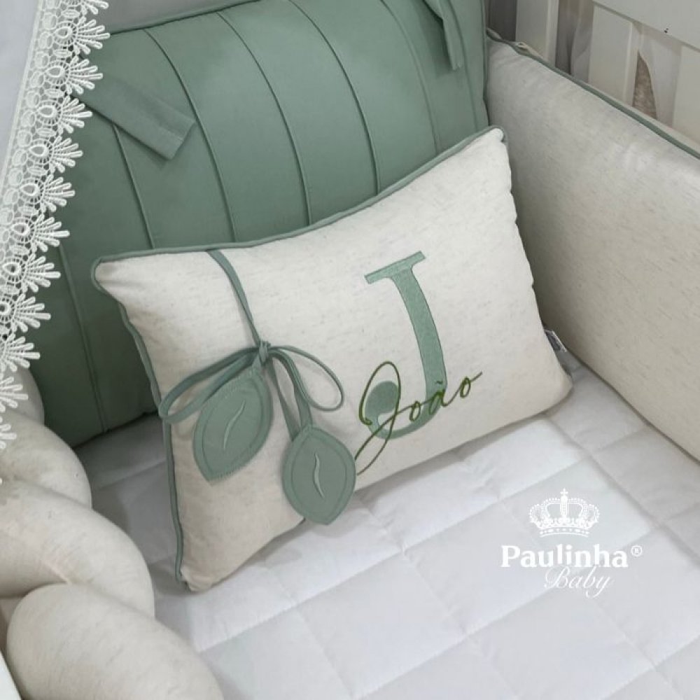 Almofada Personalizada Folhas Baby Verde Malva