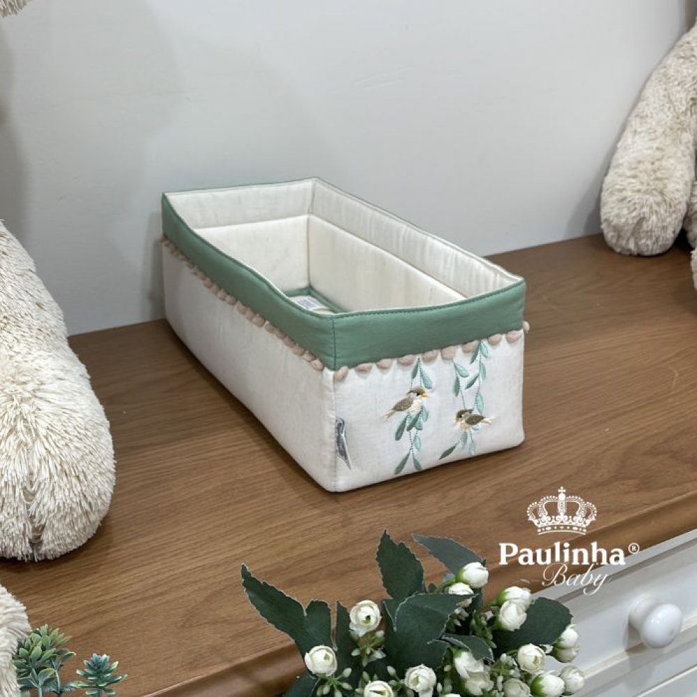 Cesto Organizador de Fraldas 36 cm Passarinhos Encanto Baby