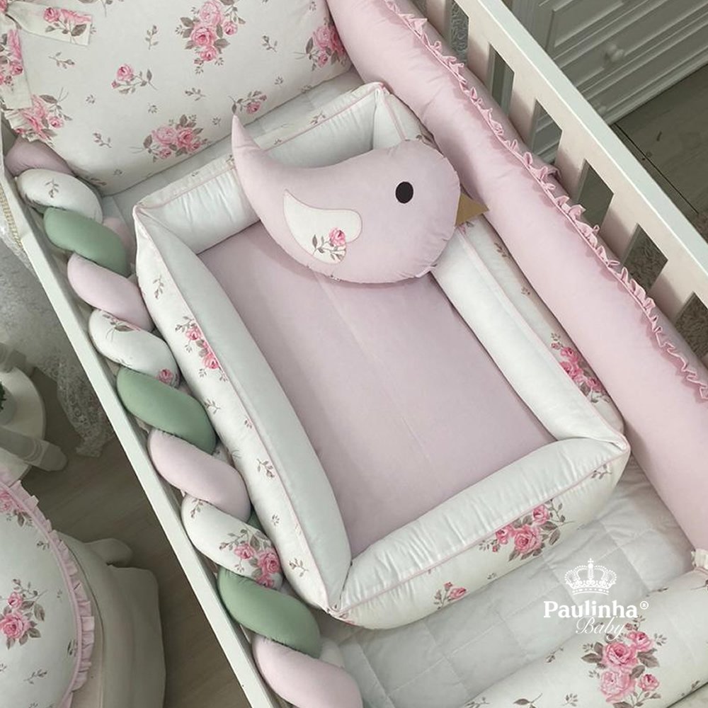 Colchonete Ninho Personale Baby Floral Encantada Rosa 200 Fios