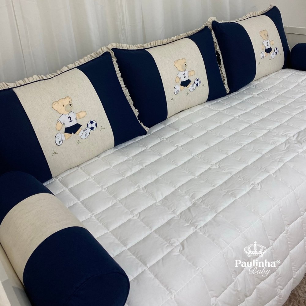 Enxoval de Cama Babá 06 Peças Personale Linho e Marinho 200 Fios