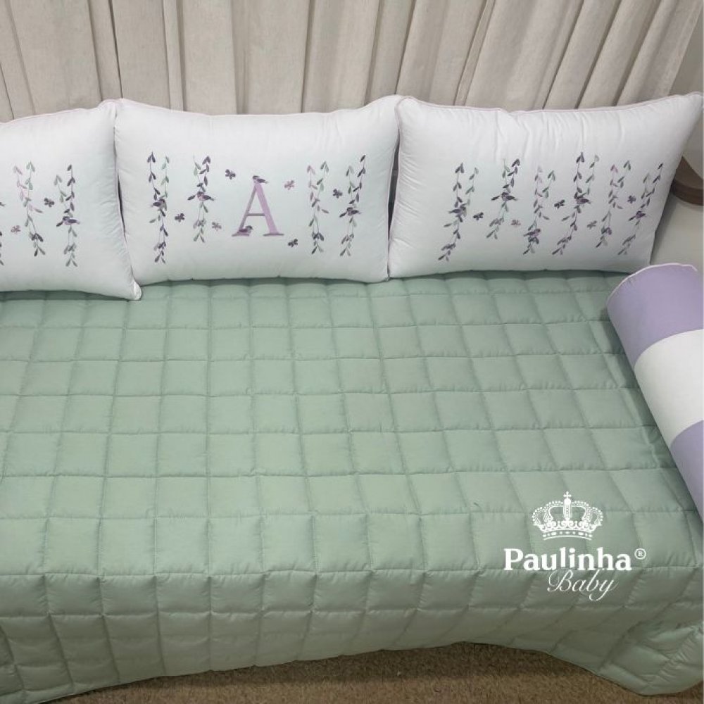 Enxoval de Cama Babá 06 Peças Primavera Baby Passarinhos Lilás Malva 2