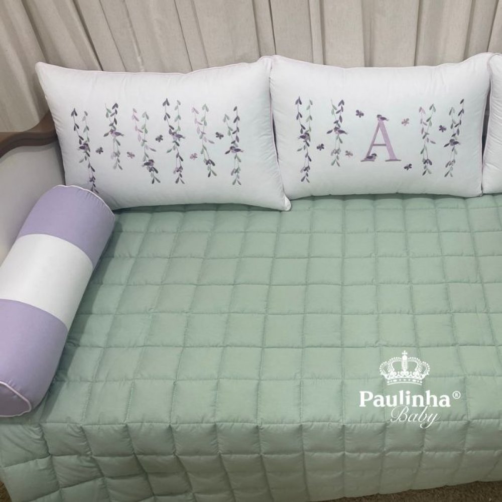 Enxoval de Cama Babá 06 Peças Primavera Baby Passarinhos Lilás Malva 2