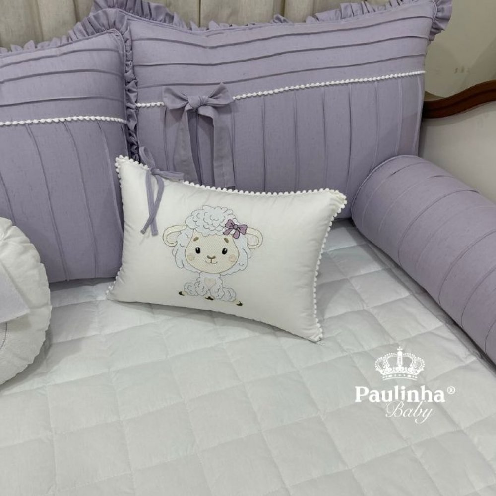 Enxoval de Cama Babá 06 Peças Ramo de Flores Lavanda