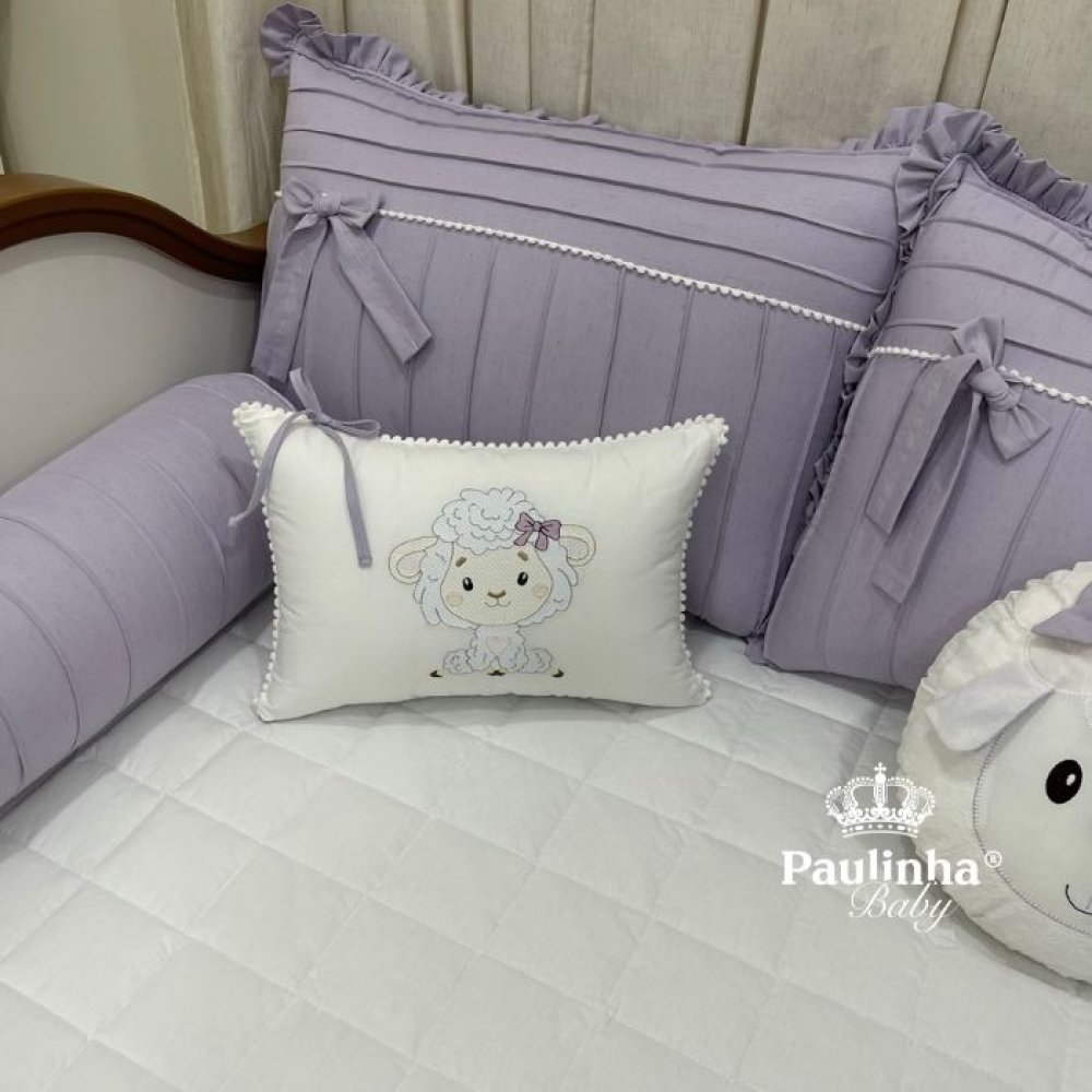 Enxoval de Cama Babá 06 Peças Ramo de Flores Lavanda