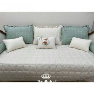 Enxoval de Cama Babá 06 Peças Denguinho Baby Raposinha Verde Malva 200