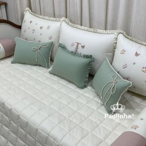 Enxoval de Cama Babá 06 Peças Borboletas Terracota Primavera