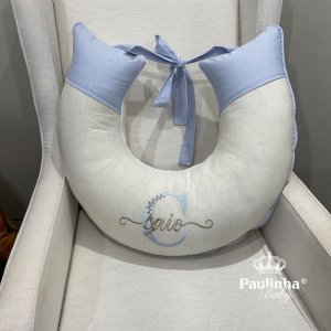 Almofada de Amamentação Linho Baby Azul Chambre 200 Fios
