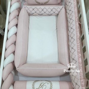 Colchonete Ninho Mali Baby Rose e Branco