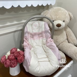 Capa para Bebê Conforto Linho Baby e Rose