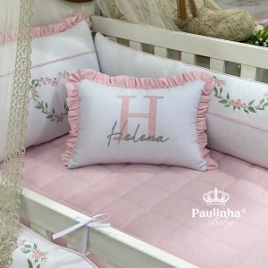 Almofada Decorativa Cute Baby Coração Florido Rosa Personale 140 Fios