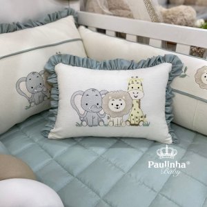 Almofada Decorativa Cute Baby Trio Bichinhos Malva 140 Fios