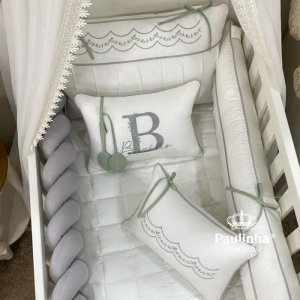 Enxoval de Berço 08 Peças Linho Capri Kaira Baby Personalizado 400 Fio