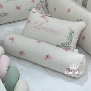 Kit Almofada 02 Peças Lorena Baby Linho e Rose