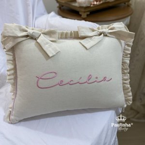 Almofada Bordada Personalizada Cecília Baby 200 Fios