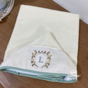 Toalha de Banho Personalizada Lucca Baby Linho e 200 Fios