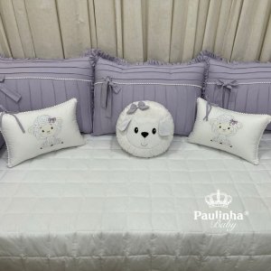 Enxoval de Cama Babá 06 Peças Ramo de Flores Lavanda